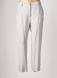 Pantalon droit fermeture zippée sous rabat boutonné taille normale gris JUMFIL femme