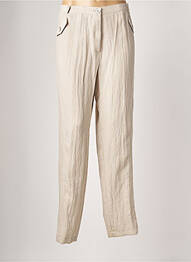 Pantalon droit fermeture zippée sous rabat boutonné taille normale beige JUMFIL femme