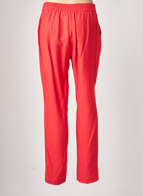 Pantalon droit fermeture zippée sous rabat avec crochet taille normale rouge JUMFIL femme
