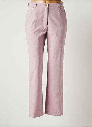 Pantalon droit fermeture zippée sous rabat boutonné taille normale violet JUMFIL femme