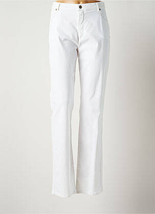 Pantalon droit blanc BRUNO SAINT HILAIRE pour femme