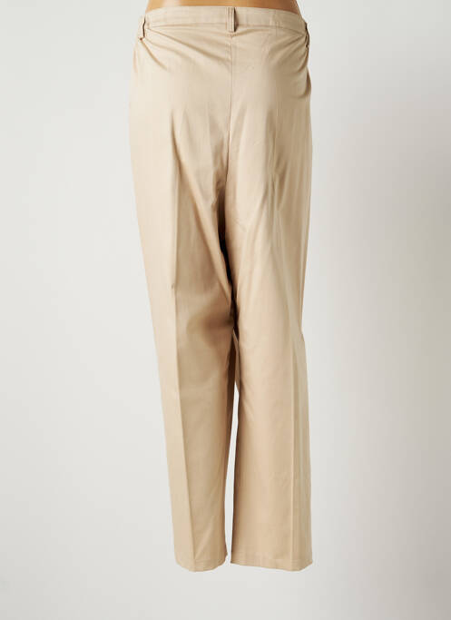 Pantalon droit fermeture zippée sous rabat boutonné taille normale beige JUMFIL femme