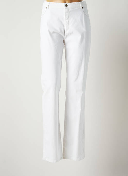 Pantalon droit blanc BRUNO SAINT HILAIRE pour femme