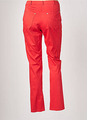 Pantalon droit fermeture zippée sous rabat boutonné taille normale rouge JUMFIL femme