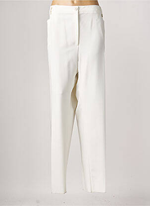 Pantalon droit fermeture zippée sous rabat boutonné taille normale blanc JUMFIL femme