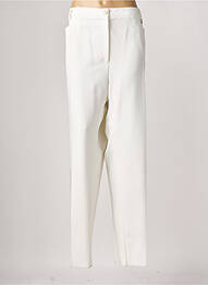 Pantalon droit fermeture zippée sous rabat boutonné taille normale blanc JUMFIL femme