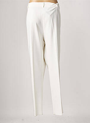 Pantalon droit fermeture zippée sous rabat boutonné taille normale blanc JUMFIL femme