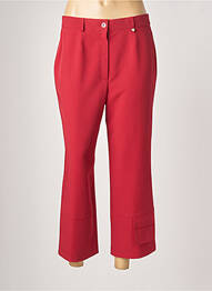 Pantalon 7/8 fermeture zippée sous rabat boutonné taille normale rouge JUMFIL femme