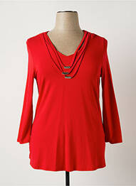 Tunique manches longues col v rouge CHALOU femme