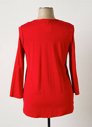 Tunique manches longues col v rouge CHALOU femme