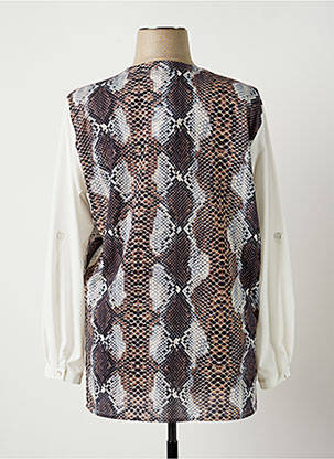 Chemisier imprimé fantaisie manches longues marron JUMFIL femme