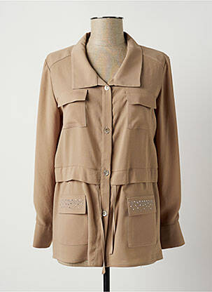 Veste casual col chemisier beige JUMFIL femme