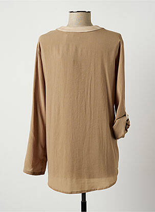 Chemisier tissage crêpe manches longues marron JUMFIL femme