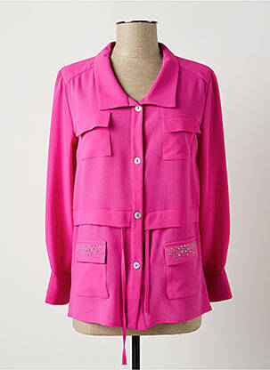 Veste casual col chemisier rose JUMFIL femme
