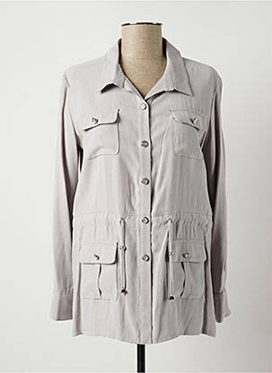 Veste casual col chemisier gris JUMFIL femme