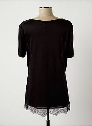Top tissage crêpe manches courtes noir EVA KAYAN femme
