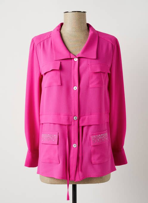 Veste casual col chemisier rose JUMFIL femme