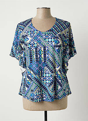 Top stretch manches courtes bleu JUMFIL femme