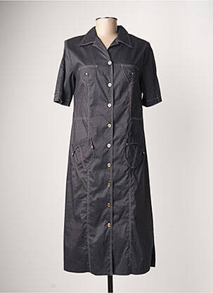 Robe mi-longue manches courtes manches courtes noir JUMFIL femme