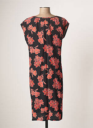 Robe mi-longue imprimé fleurs manches longues noir LE PETIT BAIGNEUR femme