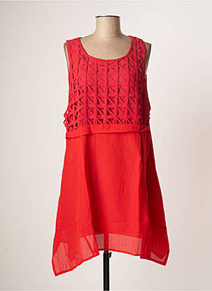 Robe mi-longue sans manche sans manche rouge VIRGINIE & MOI femme