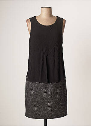 Robe mi-longue imprimé fantaisie sans manche noir VERO MODA femme