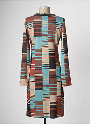 Robe pull coupe cintrée manches longues beige LO! LES FILLES femme