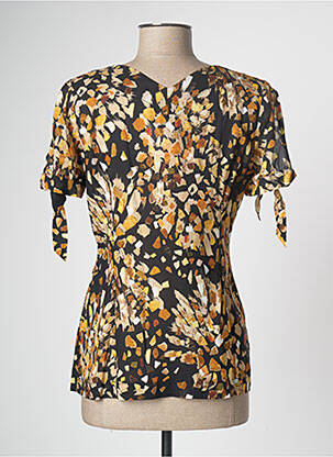 Blouse légère et transparente manches courtes jaune LO! LES FILLES femme