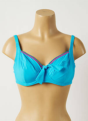 Haut de maillot de bain stretch haut soutien-gorge emboitant bleu ANTIGEL femme