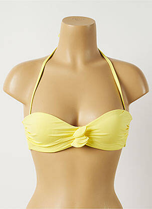 Haut de maillot de bain stretch haut soutien-gorge balconnet jaune ALMA DA ONDA femme