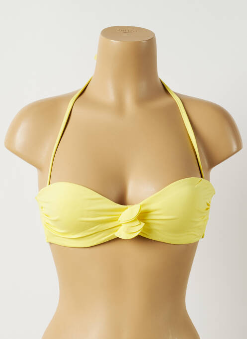 Haut de maillot de bain stretch haut soutien-gorge balconnet jaune ALMA DA ONDA femme