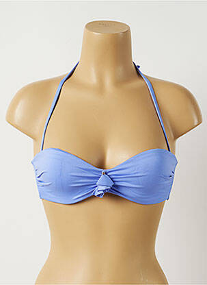 Haut de maillot de bain stretch haut soutien-gorge balconnet bleu ALMA DA ONDA femme