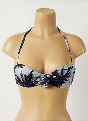 Haut de maillot de bain stretch haut soutien-gorge balconnet bleu ALMA DA ONDA femme