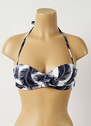 Haut de maillot de bain stretch haut soutien-gorge balconnet bleu ALMA DA ONDA femme