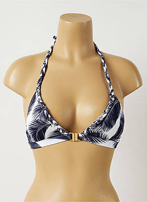 Haut de maillot de bain stretch haut triangles bleu ALMA DA ONDA femme