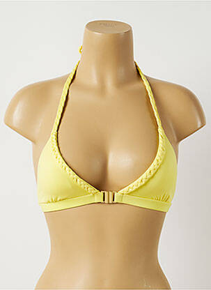 Haut de maillot de bain stretch haut triangles jaune ALMA DA ONDA femme