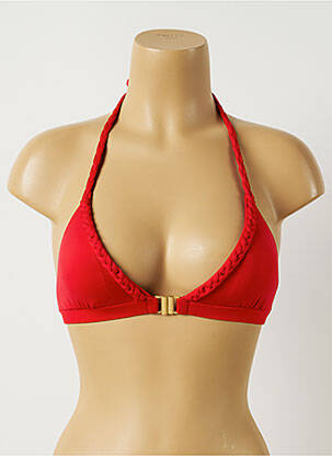 Haut de maillot de bain stretch haut triangles rouge ALMA DA ONDA femme