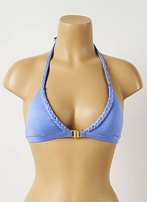 Haut de maillot de bain stretch haut triangles bleu ALMA DA ONDA femme