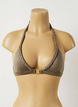 Haut de maillot de bain stretch haut triangles gris ALMA DA ONDA femme