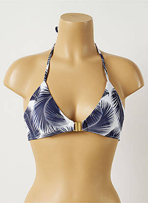 Haut de maillot de bain stretch haut triangles bleu ALMA DA ONDA femme