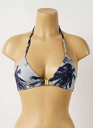Haut de maillot de bain stretch haut triangles bleu ALMA DA ONDA femme