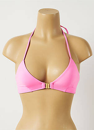 Haut de maillot de bain stretch haut triangles rose ALMA DA ONDA femme
