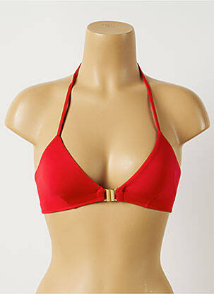 Haut de maillot de bain stretch haut triangles rouge ALMA DA ONDA femme