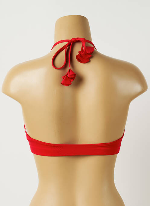 Haut de maillot de bain stretch haut triangles rouge ALMA DA ONDA femme
