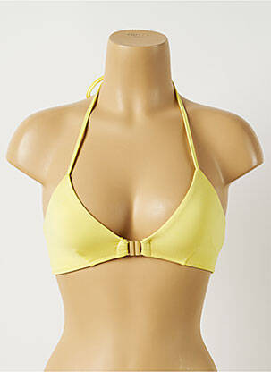 Haut de maillot de bain stretch haut triangles jaune ALMA DA ONDA femme