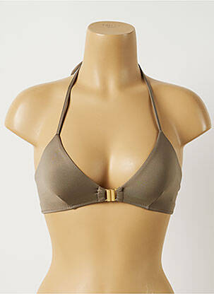 Haut de maillot de bain stretch haut triangles marron ALMA DA ONDA femme