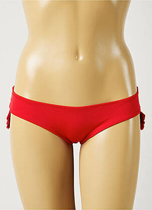 Bas de maillot de bain effet matière satinée culotte rouge ALMA DA ONDA femme