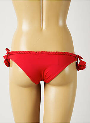 Bas de maillot de bain effet matière satinée bikini rouge ALMA DA ONDA femme