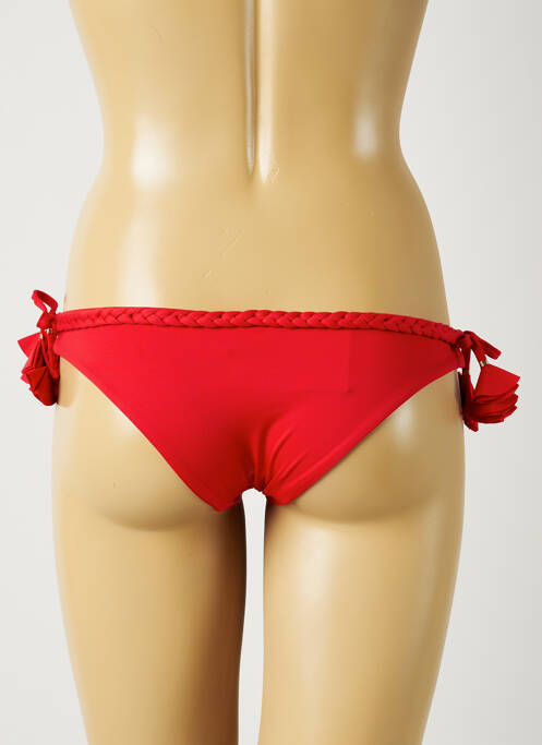 Bas de maillot de bain effet matière satinée bikini rouge ALMA DA ONDA femme
