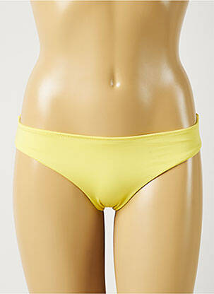 Bas de maillot de bain effet matière satinée culotte jaune ALMA DA ONDA femme